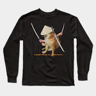 Samurai Cheems Katana Long Sleeve T-Shirt